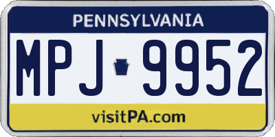 PA license plate MPJ9952