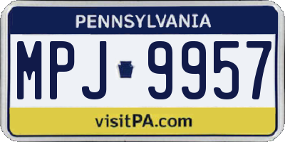 PA license plate MPJ9957