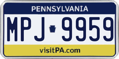 PA license plate MPJ9959