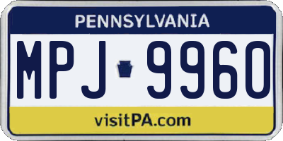 PA license plate MPJ9960