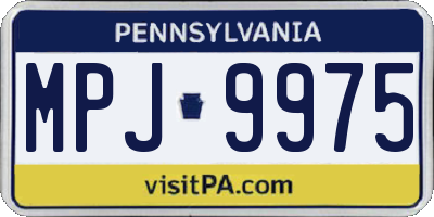 PA license plate MPJ9975