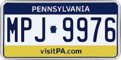 PA license plate MPJ9976