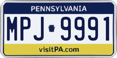 PA license plate MPJ9991