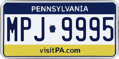 PA license plate MPJ9995