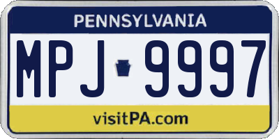 PA license plate MPJ9997