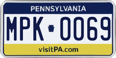 PA license plate MPK0069
