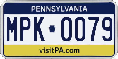 PA license plate MPK0079