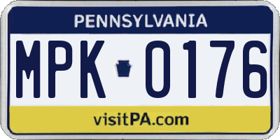 PA license plate MPK0176