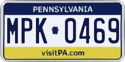 PA license plate MPK0469