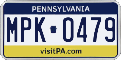 PA license plate MPK0479