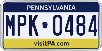 PA license plate MPK0484