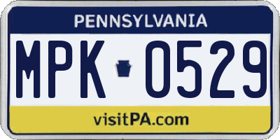 PA license plate MPK0529