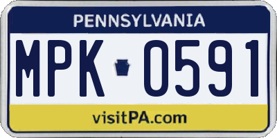 PA license plate MPK0591