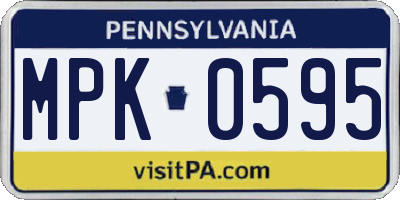 PA license plate MPK0595