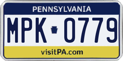 PA license plate MPK0779