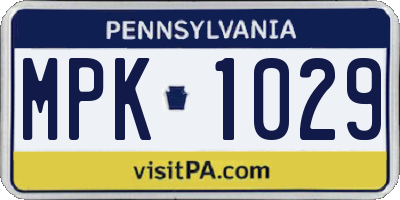 PA license plate MPK1029