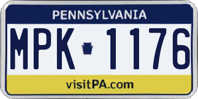 PA license plate MPK1176