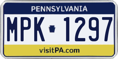 PA license plate MPK1297