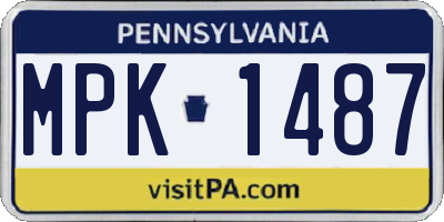 PA license plate MPK1487