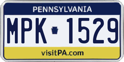 PA license plate MPK1529