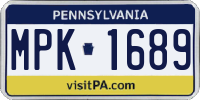 PA license plate MPK1689