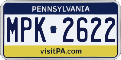 PA license plate MPK2622