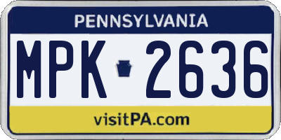PA license plate MPK2636