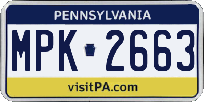 PA license plate MPK2663