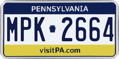 PA license plate MPK2664