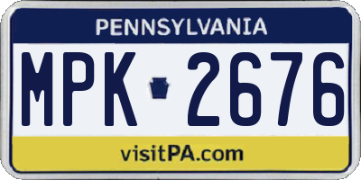 PA license plate MPK2676
