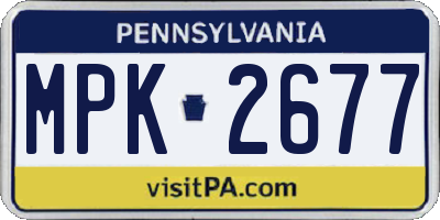 PA license plate MPK2677