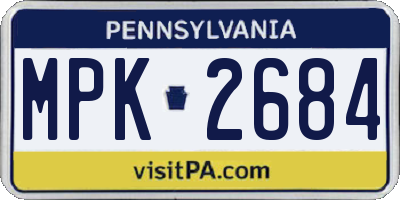 PA license plate MPK2684