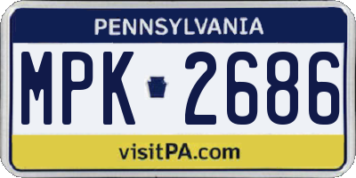 PA license plate MPK2686