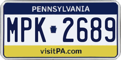 PA license plate MPK2689