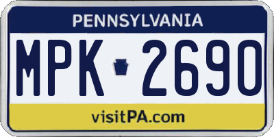 PA license plate MPK2690