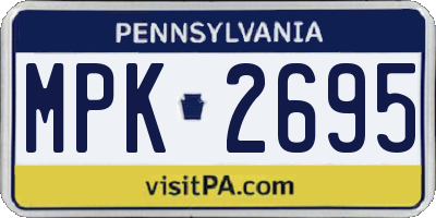 PA license plate MPK2695