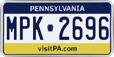 PA license plate MPK2696
