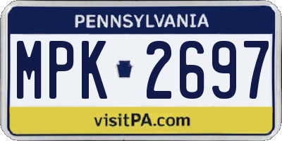 PA license plate MPK2697