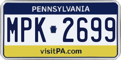 PA license plate MPK2699