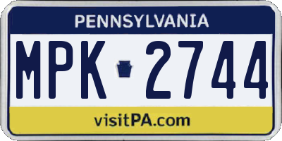 PA license plate MPK2744
