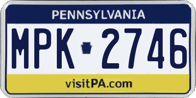 PA license plate MPK2746