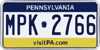 PA license plate MPK2766