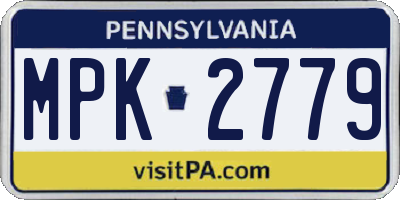 PA license plate MPK2779