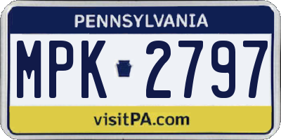 PA license plate MPK2797