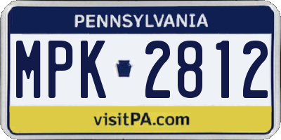 PA license plate MPK2812