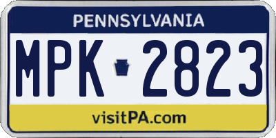 PA license plate MPK2823