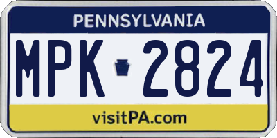 PA license plate MPK2824