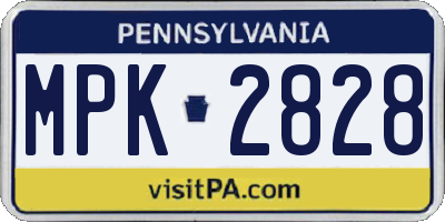 PA license plate MPK2828