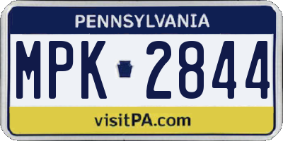 PA license plate MPK2844