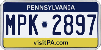 PA license plate MPK2897